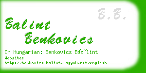 balint benkovics business card